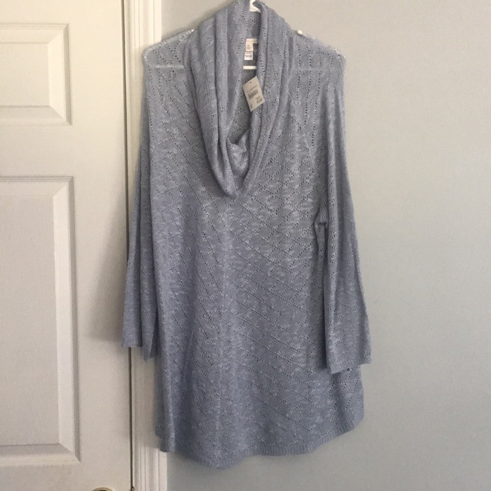 Light blue cowl neck sweater